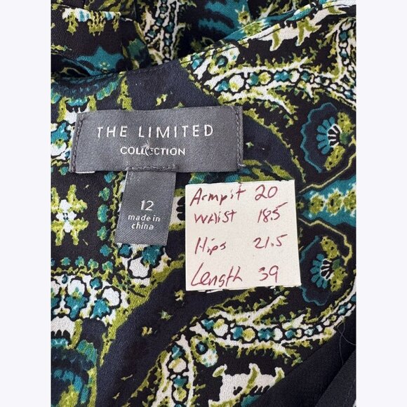 The Limited Women’s 12 Pleated Midi Dress Mikonas Jewel Tone Green Multicolored - Picture 2 of 12